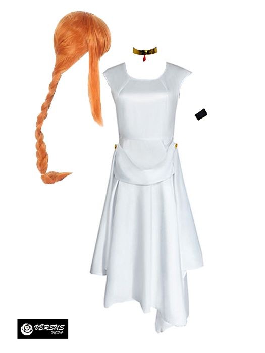 Vestito Cosplay Carnevale Anime Halloween Flamme Costume Dress Wig BEYOND06